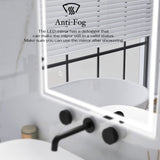 32 in. W x 24 in. H Rectangular Frameless Bluetooth Music Anti-Fog LED Light Bathroom Vanity Mirror - 32x24"