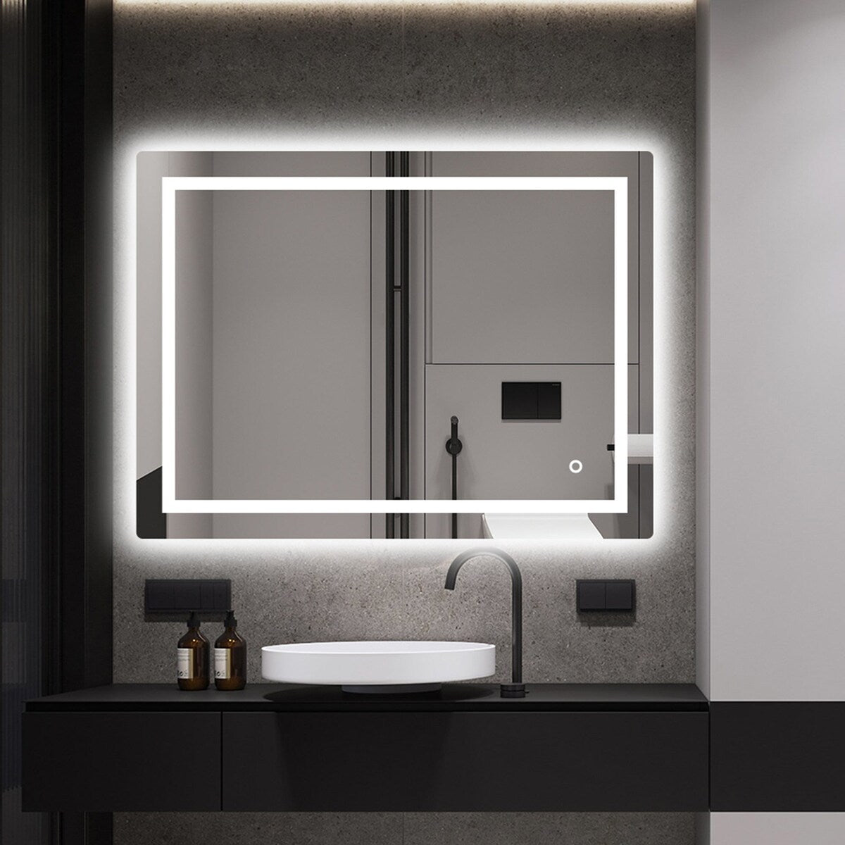 32 in. W x 24 in. H Rectangular Frameless Bluetooth Music Anti-Fog LED Light Bathroom Vanity Mirror - 32x24"