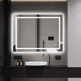 32 in. W x 24 in. H Rectangular Frameless Bluetooth Music Anti-Fog LED Light Bathroom Vanity Mirror - 32x24"