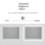 32 in. W x 24 in. H Rectangular Frameless Bluetooth Music Anti-Fog LED Light Bathroom Vanity Mirror - 32x24"