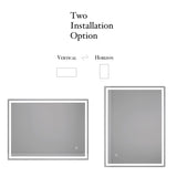32 in. W x 24 in. H Rectangular Frameless Bluetooth Music Anti-Fog LED Light Bathroom Vanity Mirror - 32x24"
