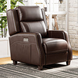 32.7" Wide Genuine Leather Recliner Power Club Recliner