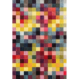 328 Checkered Multi Colored 5 x 7 Area Rug - 5'2" x 7'2"