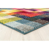328 Checkered Multi Colored 5 x 7 Area Rug - 5'2" x 7'2"