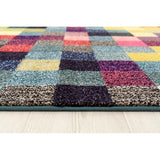 328 Checkered Multi Colored 5 x 7 Area Rug - 5'2" x 7'2"