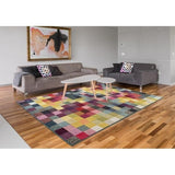 328 Checkered Multi Colored 5 x 7 Area Rug - 5'2" x 7'2"