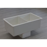 32" White Ceramic Undermount Double Bowl Ceramic Kitchen Sink