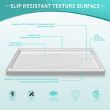 i-Homare 32" X 60" Right Drain Single Threshold Rectangular Shower Base
