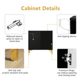 32"W BLACK Sideboard,Side Storage Cabinet with diagonal stripes,Accent Cabinet for Kitchen,Hallway