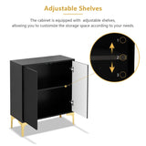 32"W BLACK Sideboard,Side Storage Cabinet with diagonal stripes,Accent Cabinet for Kitchen,Hallway