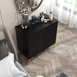 32"W BLACK Sideboard,Side Storage Cabinet with diagonal stripes,Accent Cabinet for Kitchen,Hallway