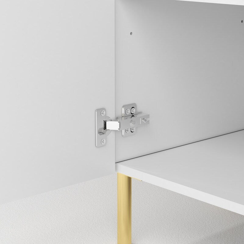 32"W Side Cabinet White Sideboard in Entrance Living Room
