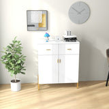 32"W Side Cabinet White Sideboard in Entrance Living Room
