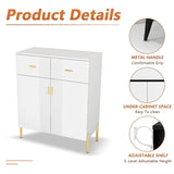 32"W Side Cabinet White Sideboard in Entrance Living Room