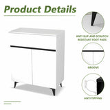 32"W Side Cabinet with Two Doors and One Drawer, White Modern Sideboard, Corridor Storage Cabinets