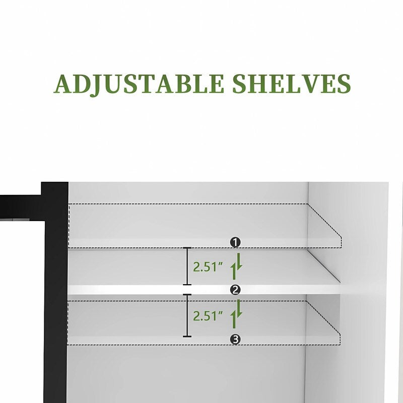 32"W Side Cabinet with Two Doors and One Drawer, White Modern Sideboard, Corridor Storage Cabinets
