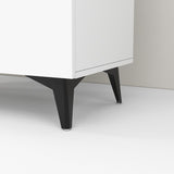 32"W Side Cabinet with Two Doors and One Drawer, White Modern Sideboard, Corridor Storage Cabinets