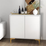 32"W white Sideboard,Side Storage Cabinet with diagonal stripes,Accent Cabinet for Kitchen,Hallway