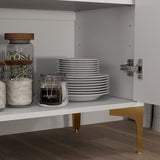 32"W white Sideboard,Side Storage Cabinet with diagonal stripes,Accent Cabinet for Kitchen,Hallway