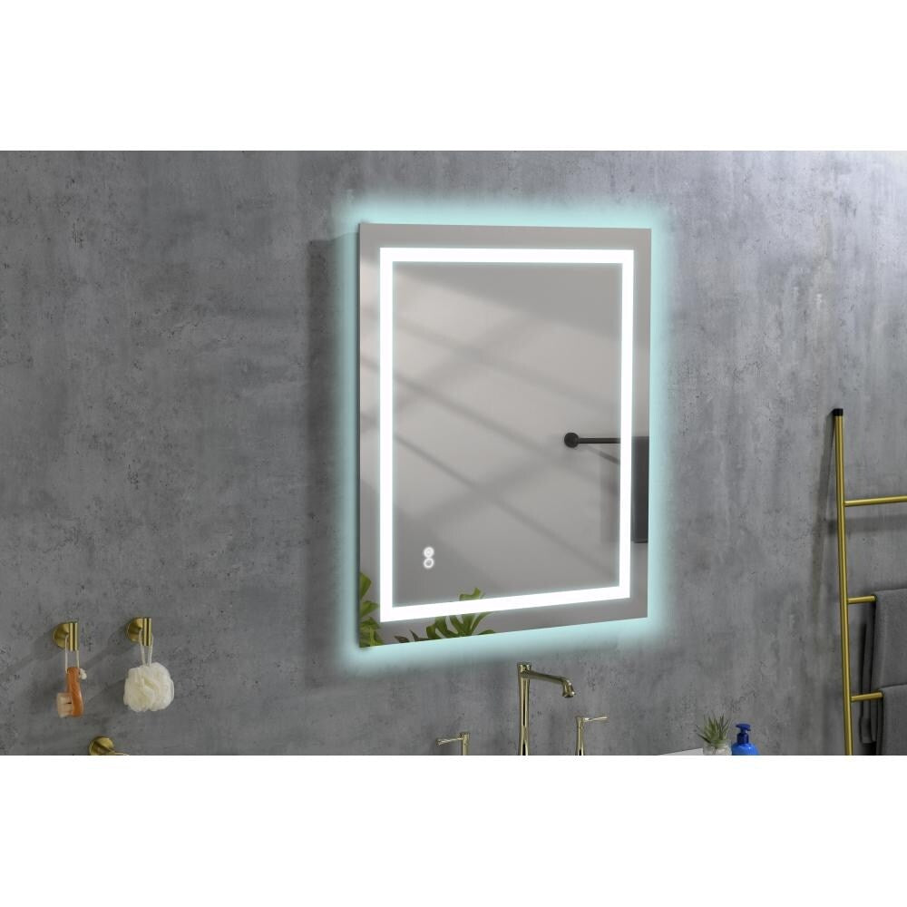 32*24 LED Lighted Bathroom Wall Mounted Mirror with High Lumen+Anti-Fog Separately Control - 32*24