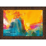 32x20 Traditional Walnut Complete Wood Picture Frame with UV Acrylic, Foam Board Backing, & Hardware