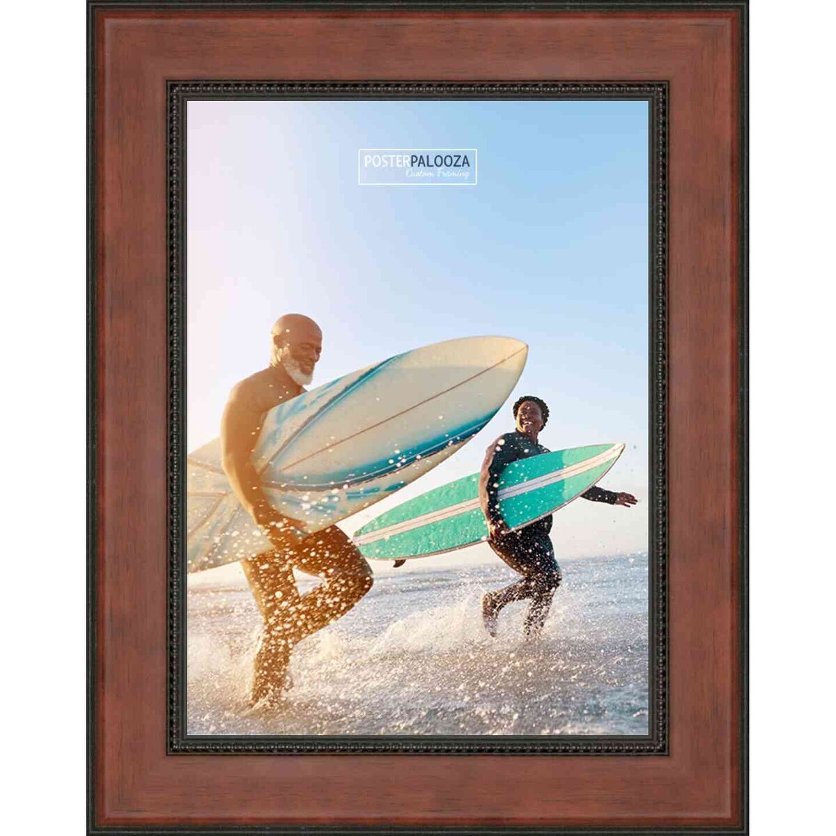 32x22 Traditional Walnut Complete Wood Picture Frame with UV Acrylic, Foam Board Backing, & Hardware