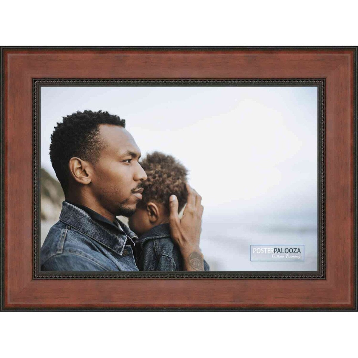 32x22 Traditional Walnut Complete Wood Picture Frame with UV Acrylic, Foam Board Backing, & Hardware