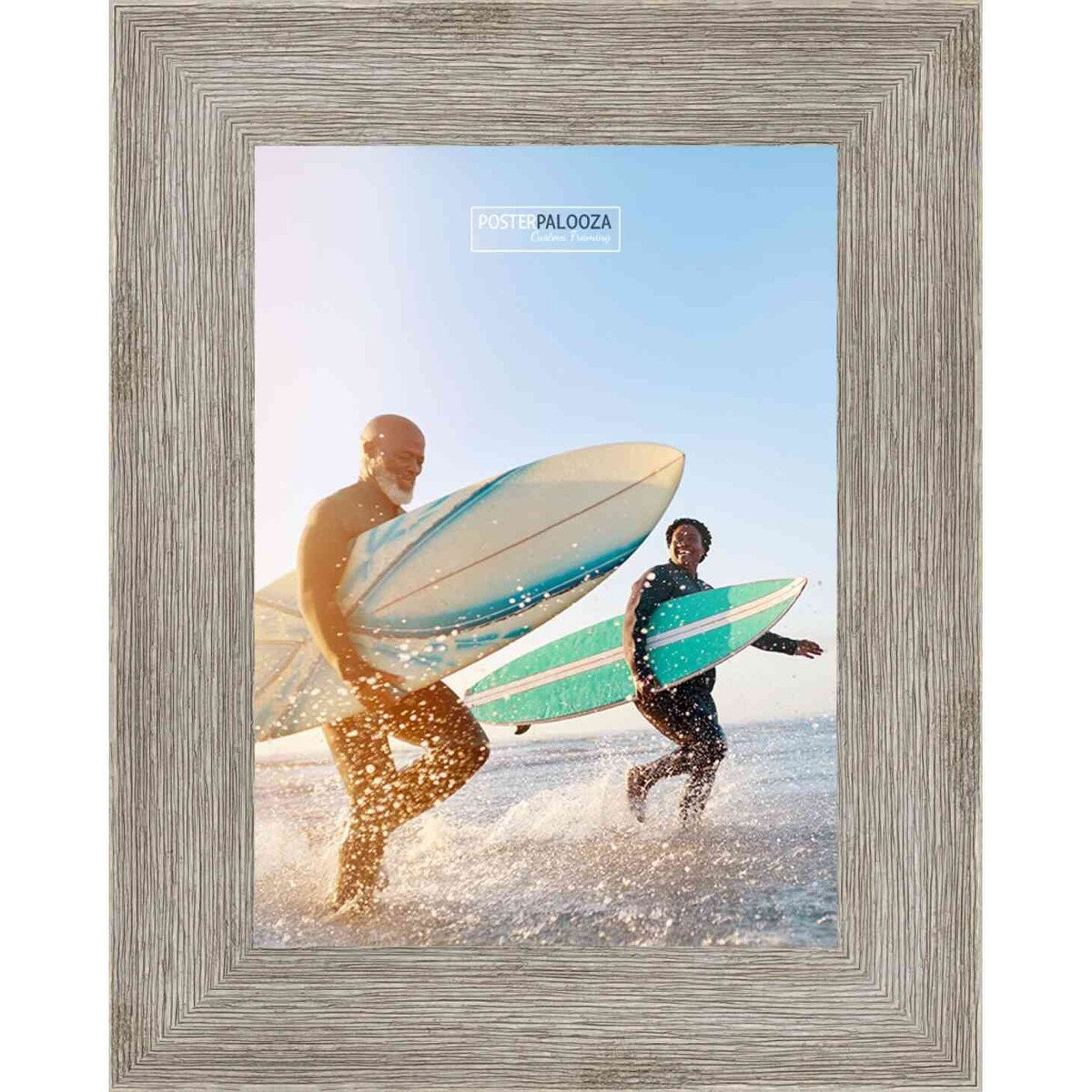 32x24 Distressed/Aged Contrast Grey Complete Wood Picture Frame with UV Acrylic, Foam Board Backing, & Hardware