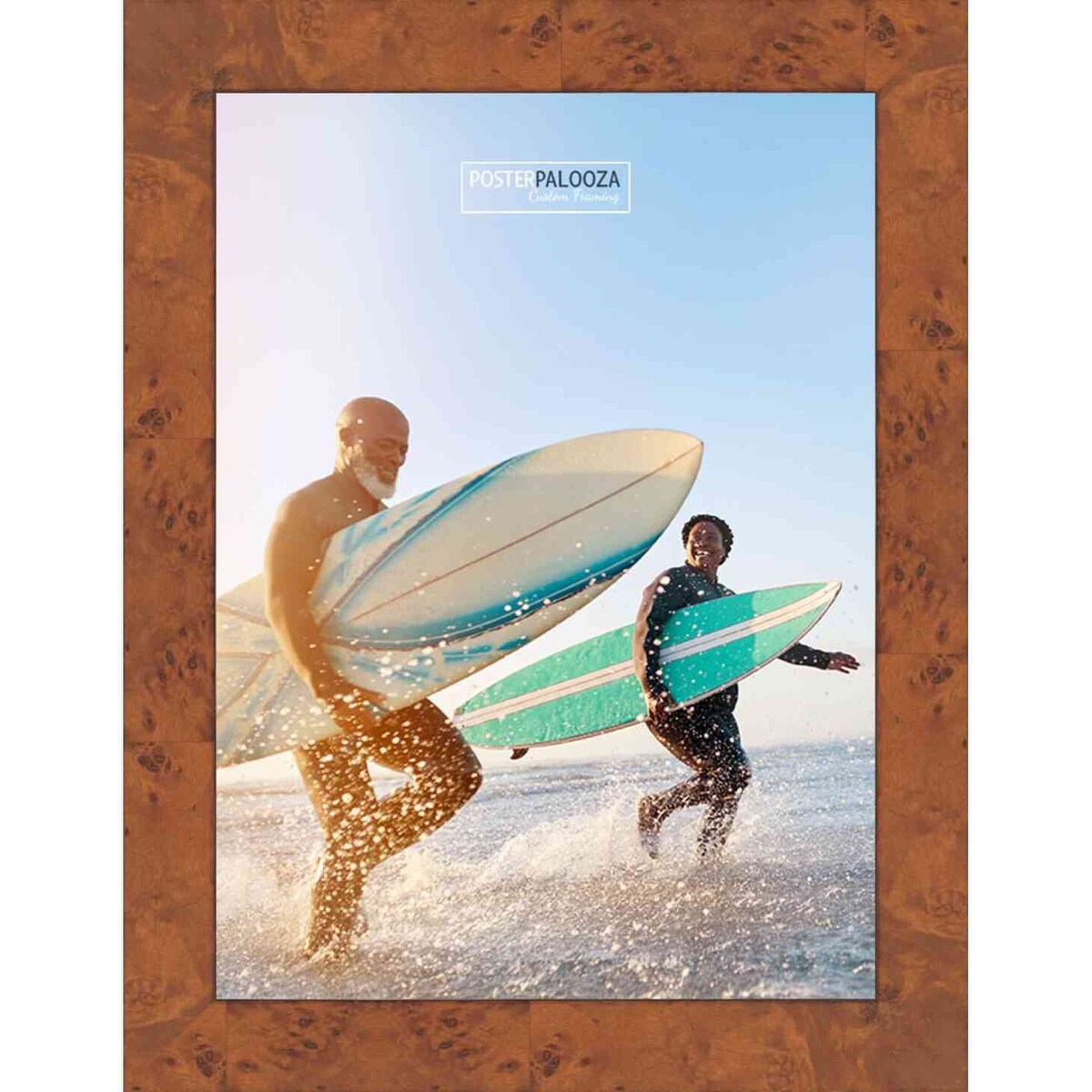 32x26 Veneer Honey Pecan Complete Wood Picture Frame with UV Acrylic, Foam Board Backing, & Hardware