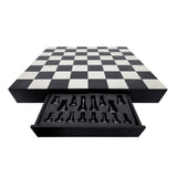 Sagebrook Home Modern 32x32 Resin Chess Set, Black, white - 32.0" x 32.0" x 16.0"