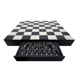 Sagebrook Home Modern 32x32 Resin Chess Set, Black, white - 32.0" x 32.0" x 16.0"