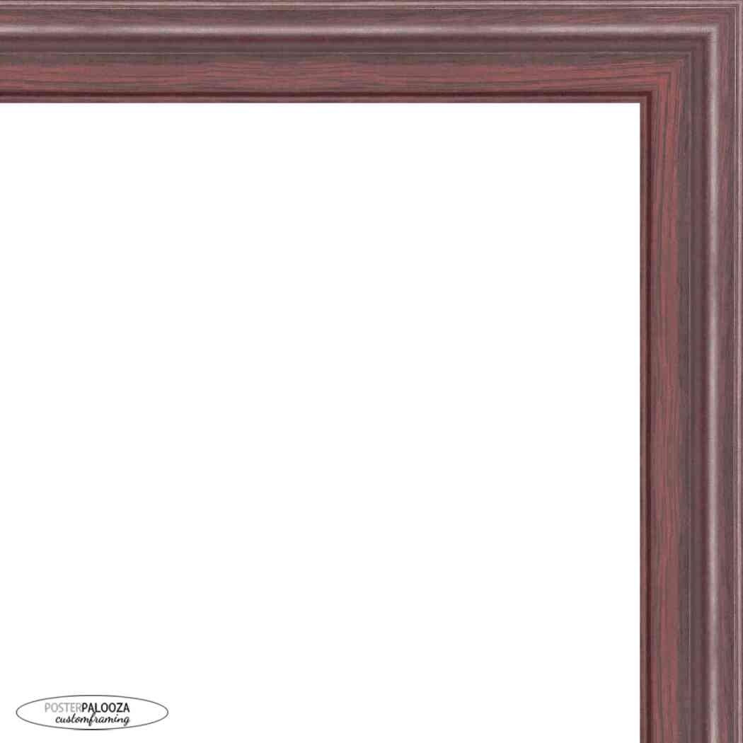 32x32 Traditional Mahogany Complete Wood Square Picture Frame with UV Acrylic, Foam Board Backing, & Hardware