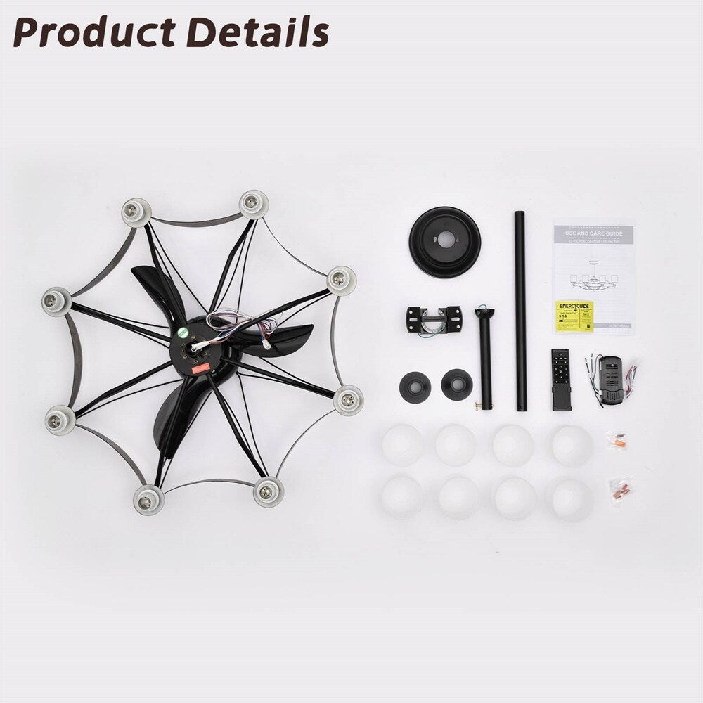 33 Inch Chandelier Ceiling Fan for Bedroom Dining Room