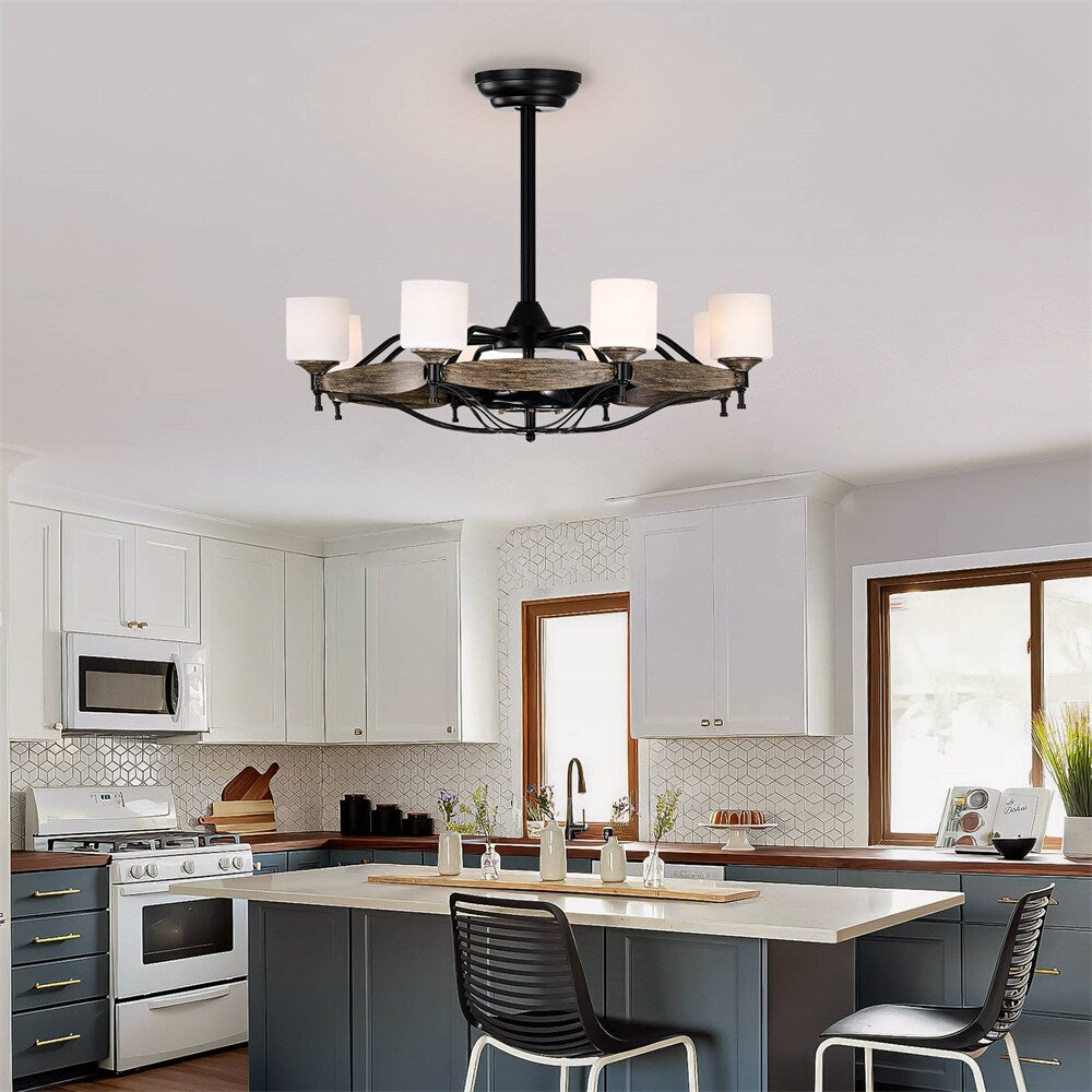 33 Inch Chandelier Ceiling Fan for Bedroom Dining Room