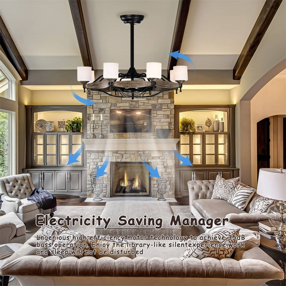 33 Inch Chandelier Ceiling Fan for Bedroom Dining Room