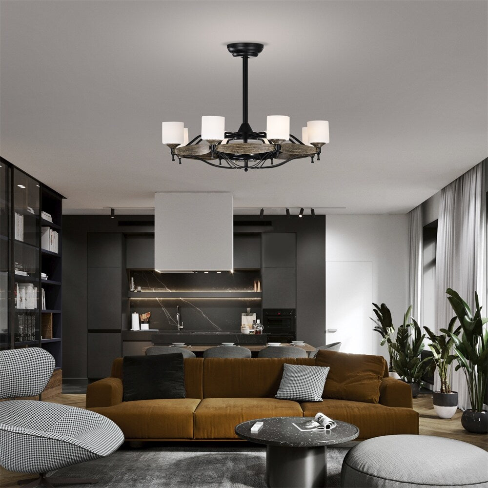 33 Inch Chandelier Ceiling Fan for Bedroom Dining Room