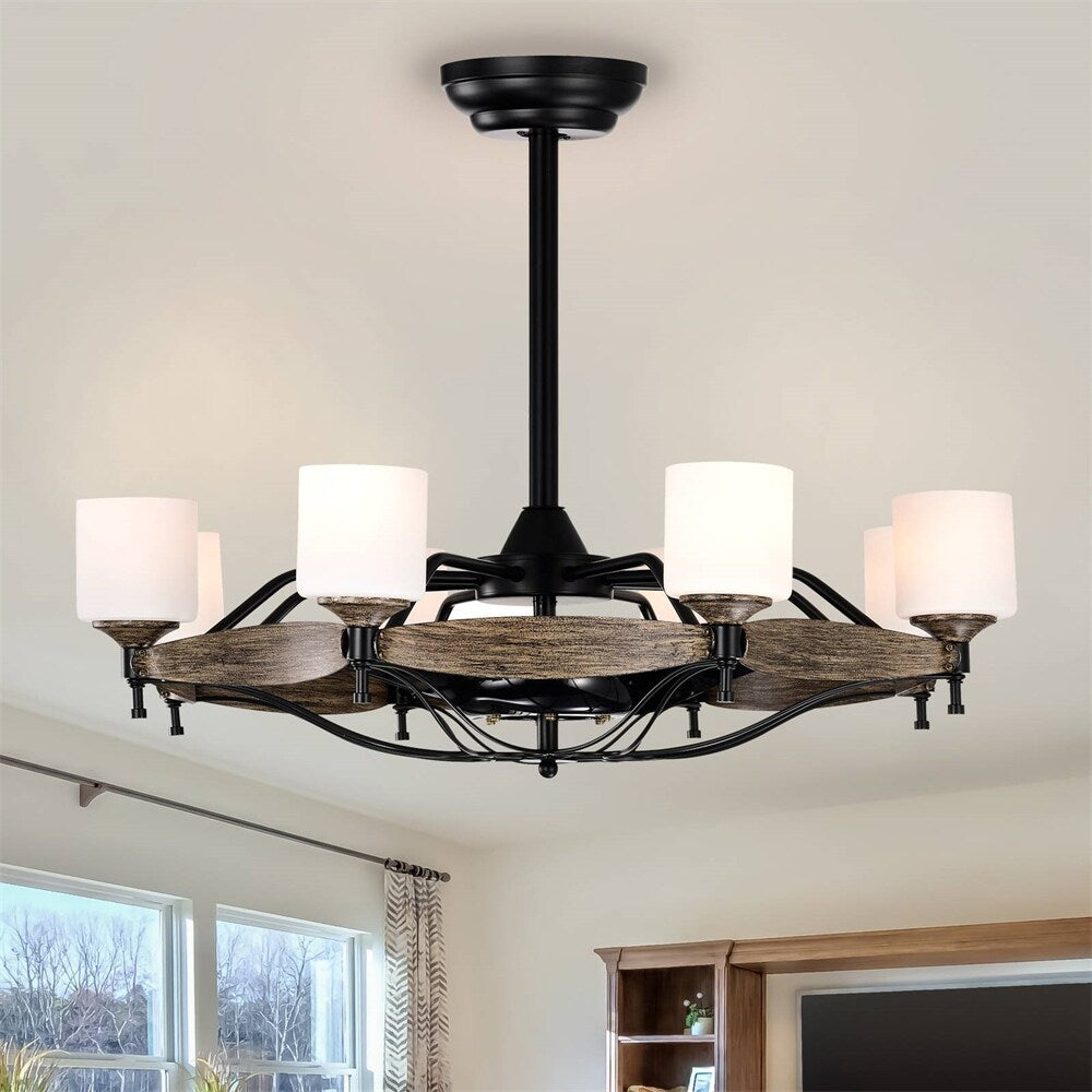 33 Inch Chandelier Ceiling Fan for Bedroom Dining Room