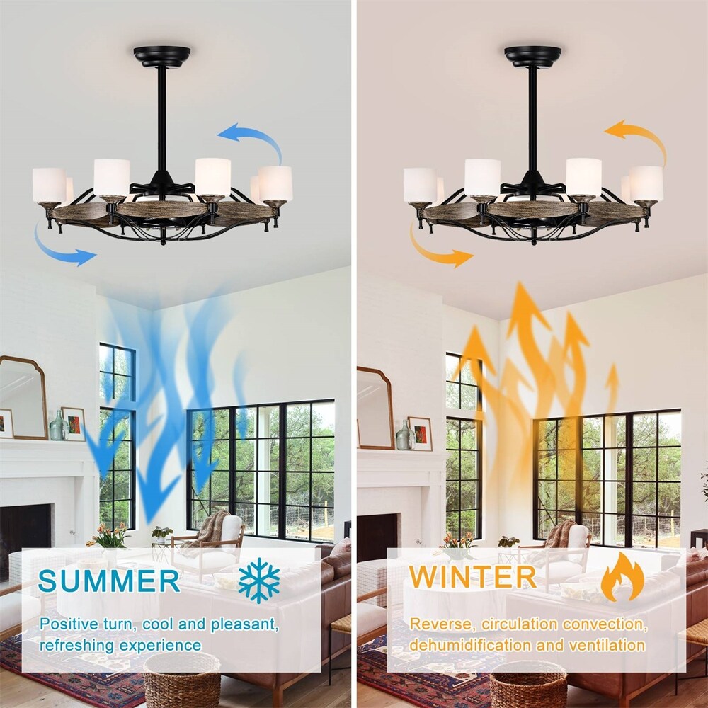 33 Inch Chandelier Ceiling Fan for Bedroom Dining Room