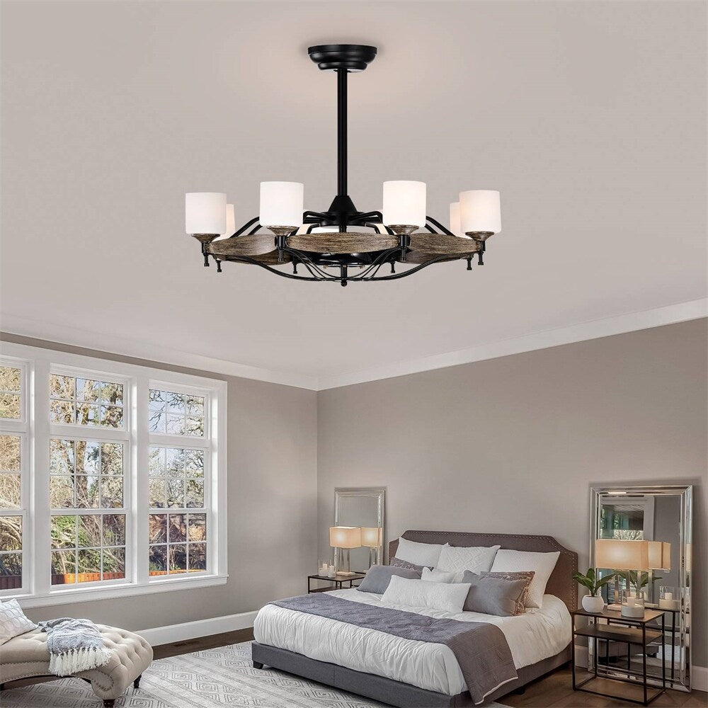 33 Inch Chandelier Ceiling Fan for Bedroom Dining Room