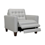 33 Inch Power Reclining Leatherette Accent Chair, White