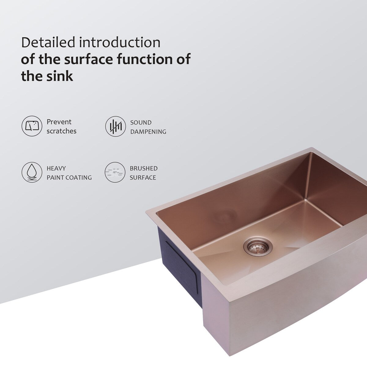 33 Rose Gold Farmhouse sink