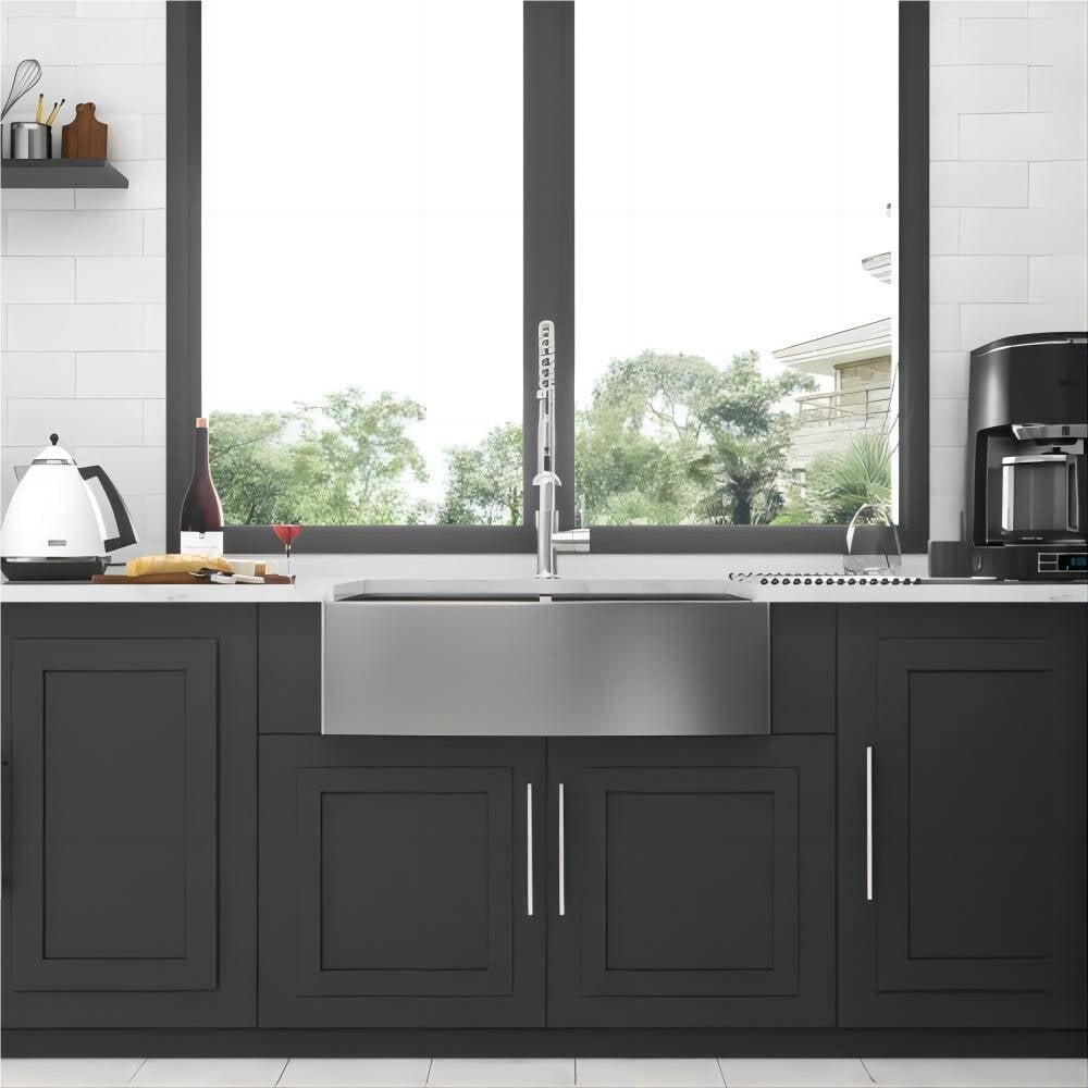 33 in 36 in Double Bowl (50/50) Farmhouse Sink Apron Front Kitchen Sink