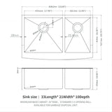 33 in 36 in Gunmetal Black Double Bowl (60/40) Apron Front Kitchen Sink