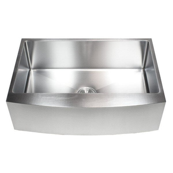 33-inch 15mm Curved Front Farm Apron Stainless Steel Single Bowl Kitchen Sink