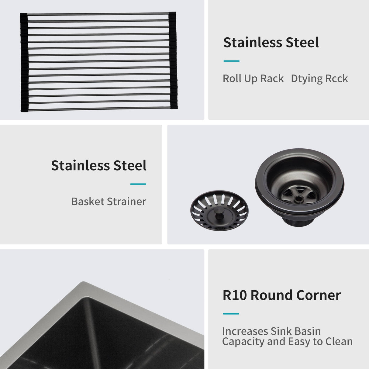 33 inch Gunmetal Black Double Bowl(60/40) Undermount Sink - 33x19x10 inch