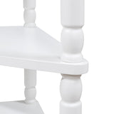 33.8"Small Triangle Corner Table,Wood Corner Side Table for Small Spaces,3 Tier End Corner Table with Solid Wood Legs