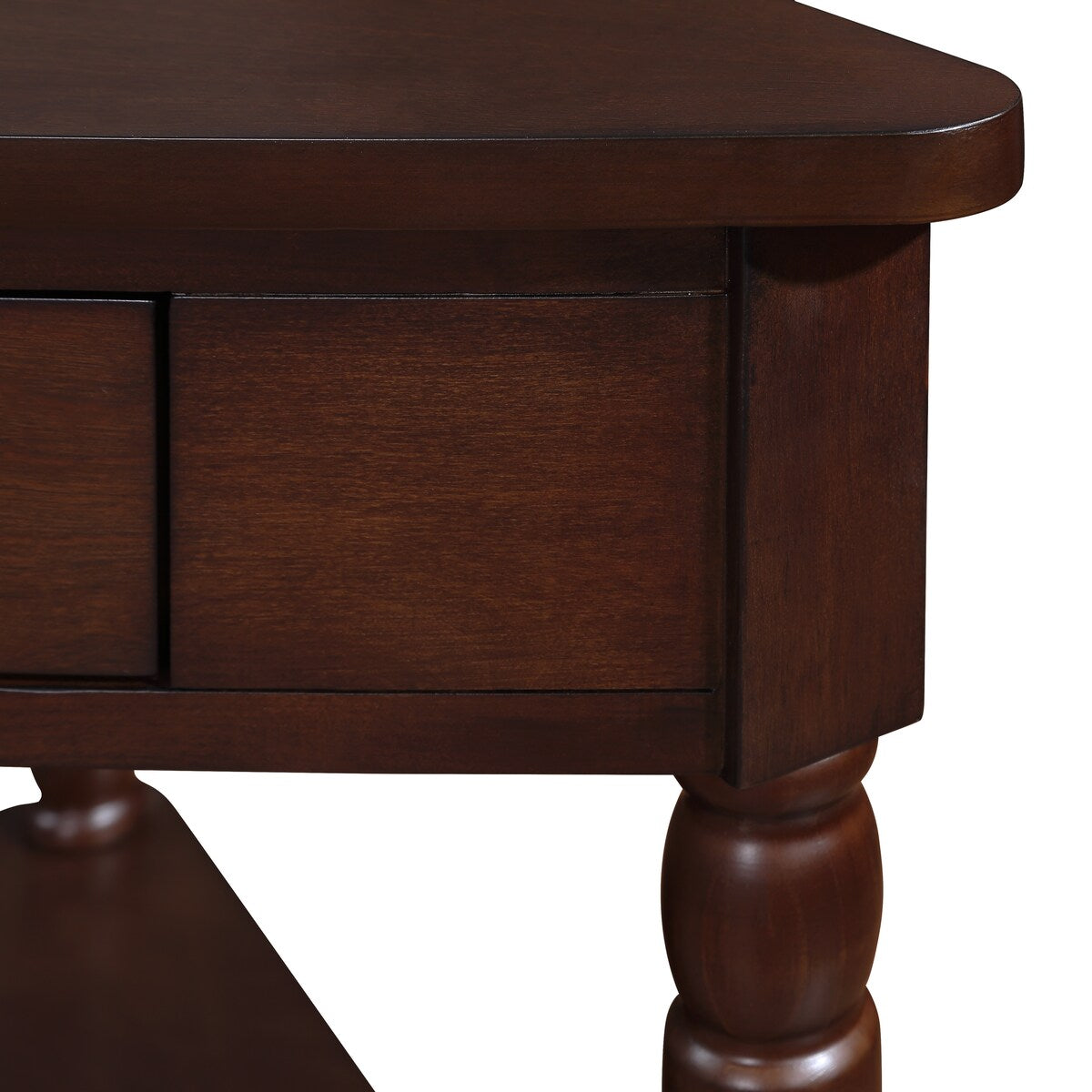 33.8"Small Triangle Corner Table,Wood Corner Side Table for Small Spaces,3 Tier End Corner Table with Solid Wood Legs