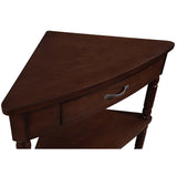 33.8"Small Triangle Corner Table,Wood Corner Side Table for Small Spaces,3 Tier End Corner Table with Solid Wood Legs