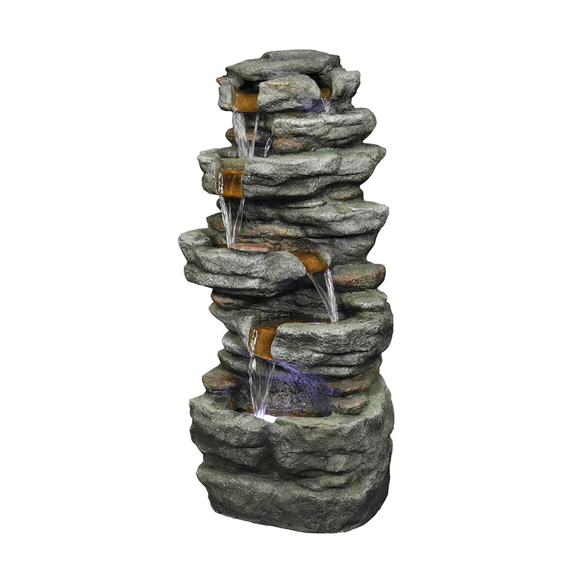 33"H Outdoor Rock Water Fountain with LED Lights