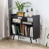 33"W Record Player Table Holds, Double Layer Record Table Cabinet, Audio Holder